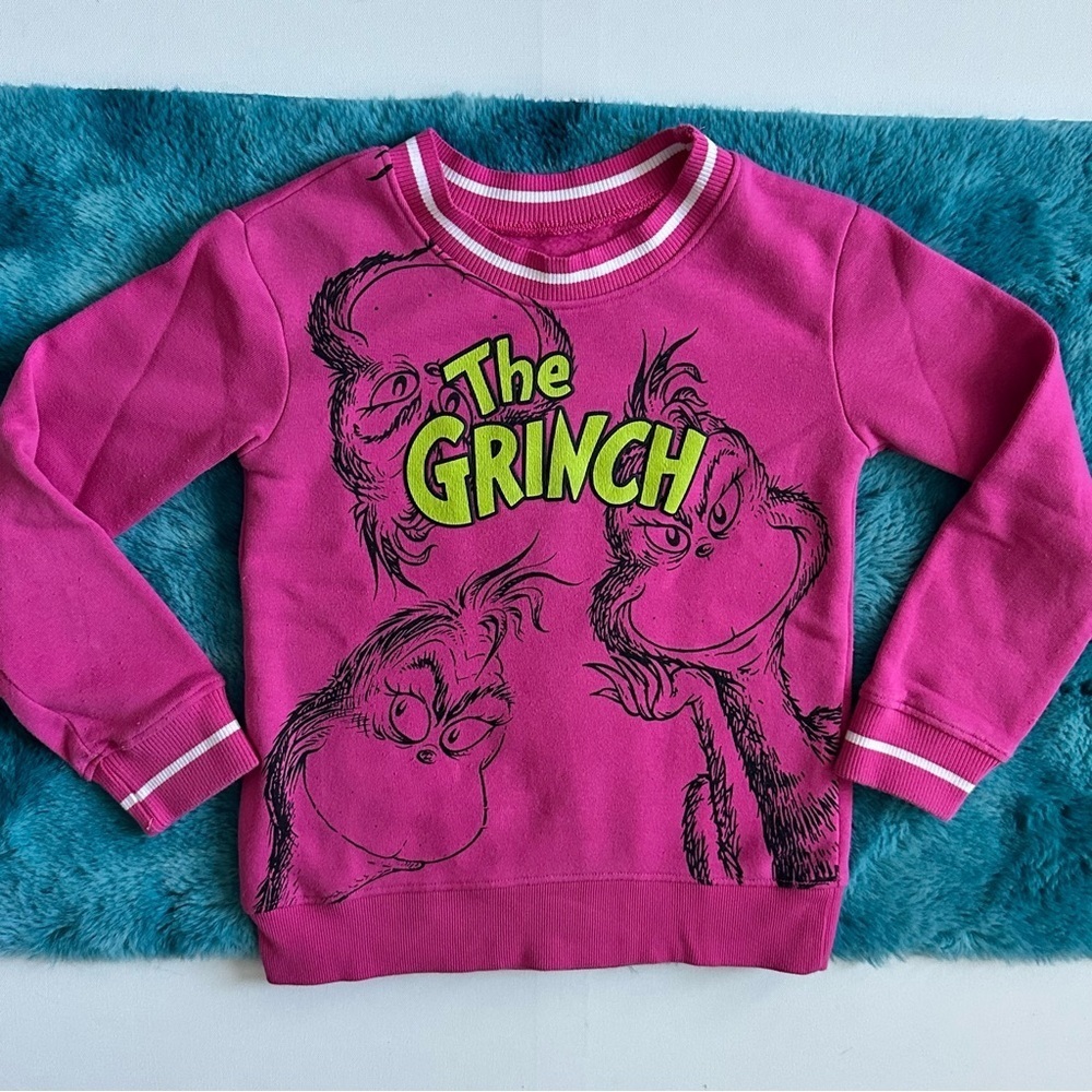 Hybrid Apparel Kids Pink Grinch Sweatshirt Size 7